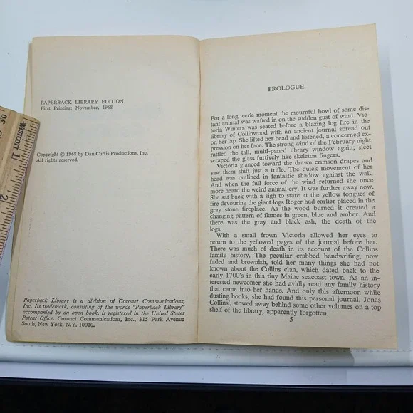 Vintage 1968 Barnabas Collins Marilyn Ross Dark Shadows Paperback Library Gothic - Picture 5 of 5